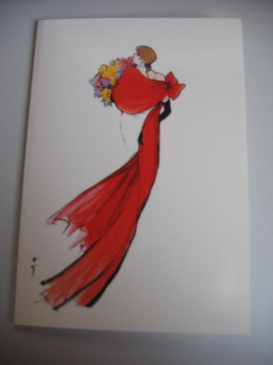 Dessin de M GRUAU - Robe rouge